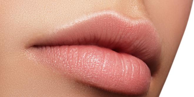 a close-up of natural healthy lips