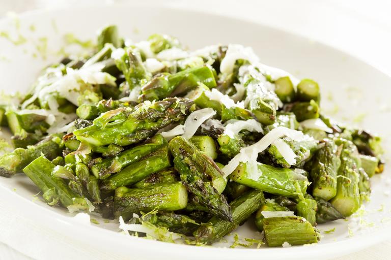 chopped sauteed asparagus with cheese